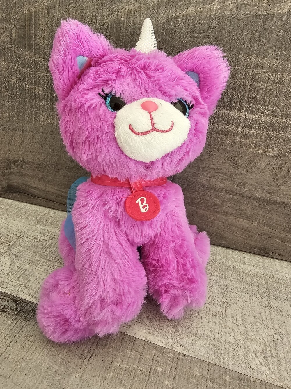 Mattel Barbie Pets Purple Unicorn Kitty Bean Bag Plush 8 inch Stuffed Kitten